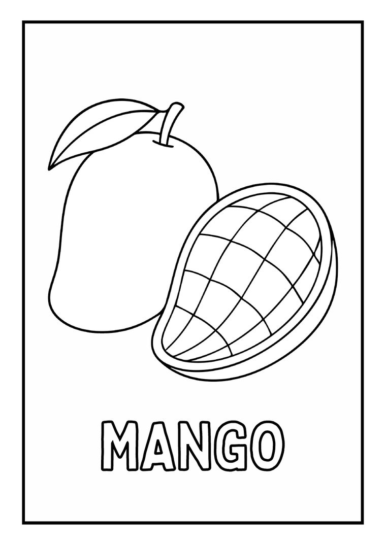 Fruit themed coloring page